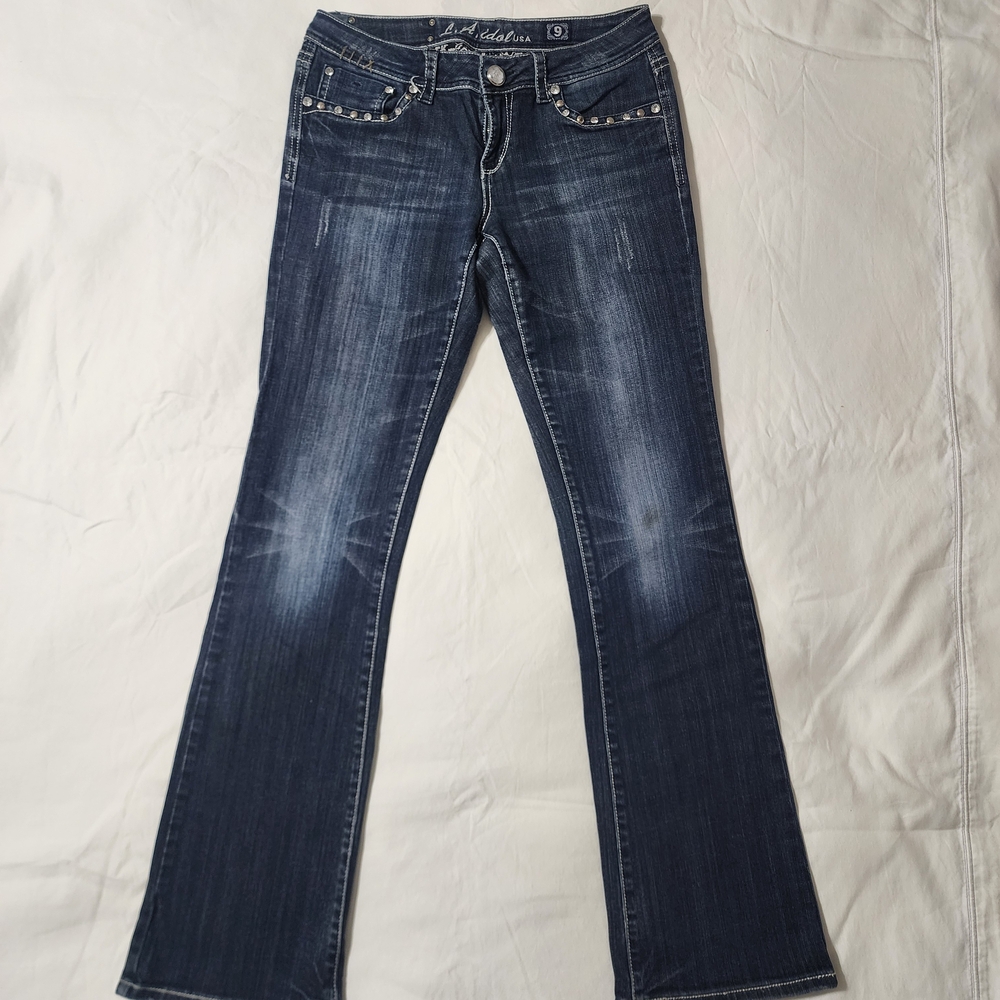 L.A. Idol Midnight Blue Wide Leg Jeans And boots